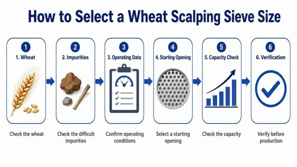 Wheat Scalping Sieve Selection Checklist